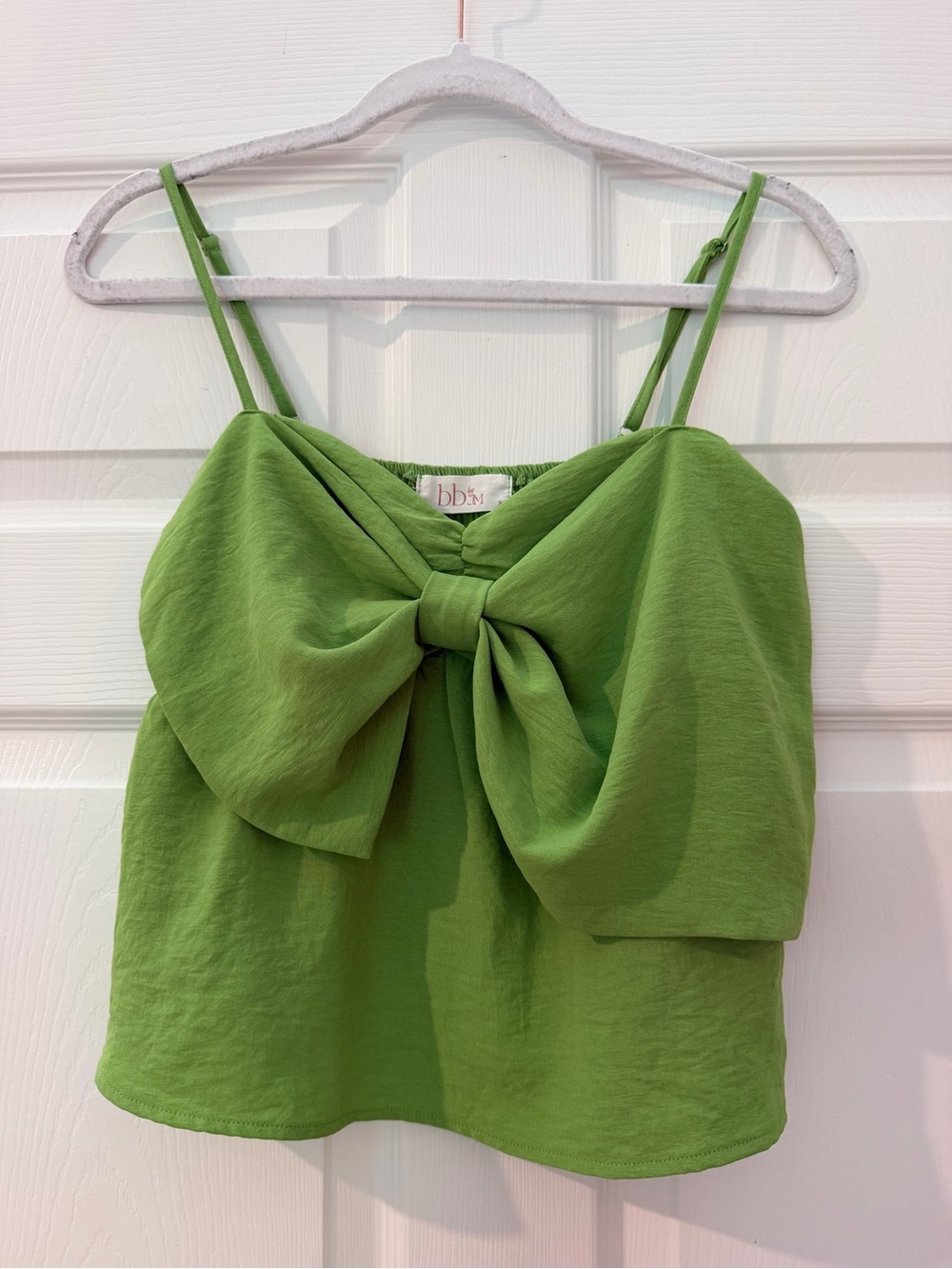 Lizard Thicket Lime Bow Front Spaghetti Strap Camisole